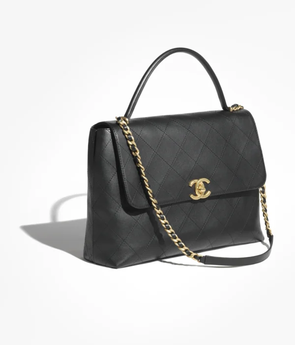 Chanel Maxi-Handtasche mit Patte und Griff - Bild 2