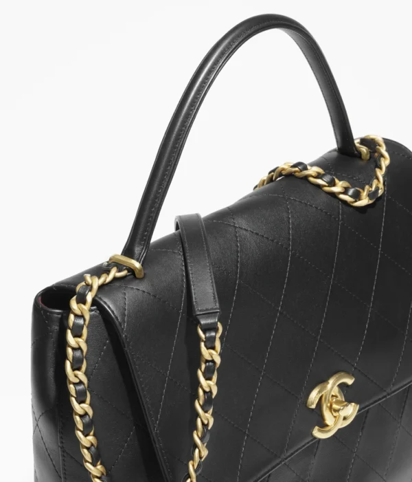 Chanel Maxi-Handtasche mit Patte und Griff - Bild 4